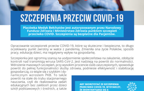 Autoryzowany punkt szczepień przeciwko COVID-19 w Medyk Bełchatów
